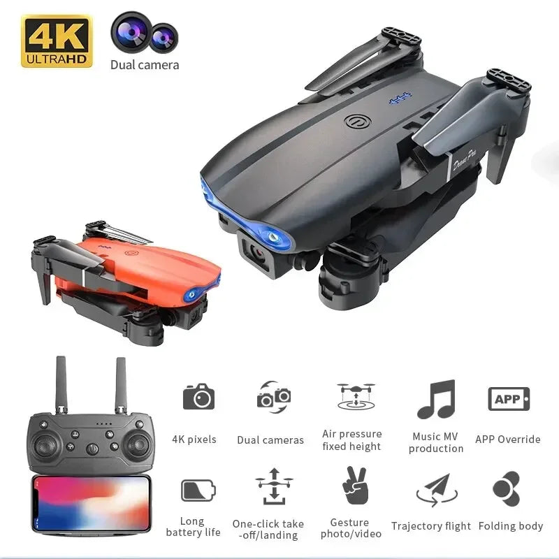 E99Pro-Dron 4K with HD camera, foldable helicopter with 2024 P wide angle, 