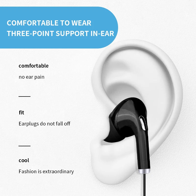 Universal Earphone 3.5mm Jack Wired Headphones With Microphone HiFi Stereo Earbuds Sports Headsets For Xiaomi Samsung Redmi POCO