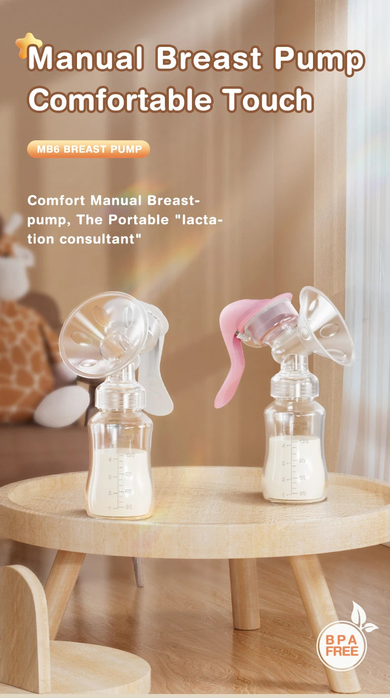 Dr.isla Breast Pump Baby Nipple Manual Suction Milk Pump Feeding Breasts Pumps Milk Bottle Sucking Postpartum Supplies BPA Free