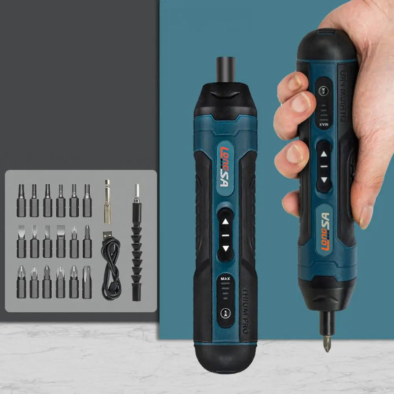 1 Set Screwdriver Kit USB Charging Precision Compact 3.6V Rechargeable Electric Screwdriver Kit LED Powerful Screwdriver