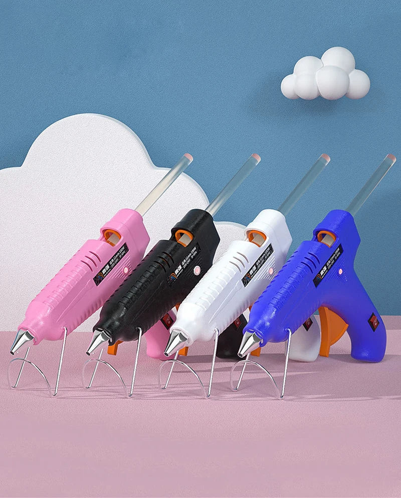 70W Hot Melt Glue Gun With 7MM Transparent Glue Stick Mini Gun Home Electric Heat Temperature Gun Repair Tool Special Stick Set