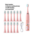 Children Electric Toothbrush Cartoon Kids With Replacement Head Ultrasonic  IPX7 Waterproof Rechargeable Sonic Toothbrush