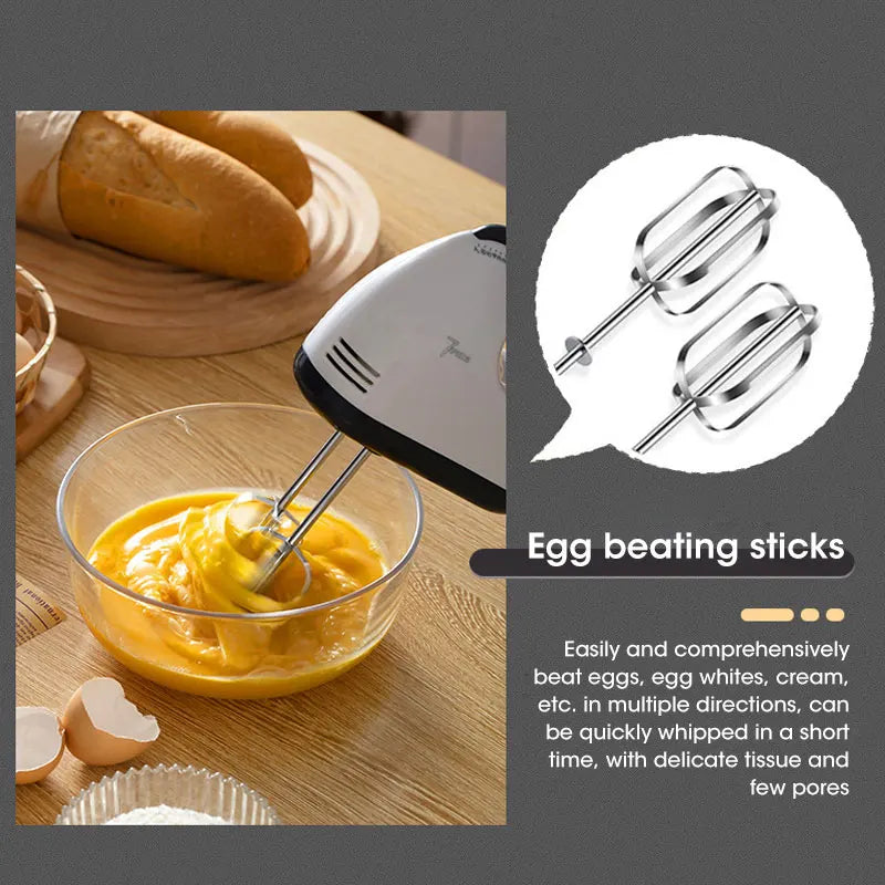 Multi functional electric mixer automatic handheld food mixer egg cream cake dough mixer convenient 7-speed egg beater mixing