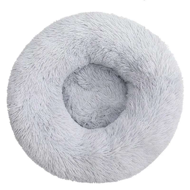 Super soft round bed for pets, wide plush house for medium dogs, 