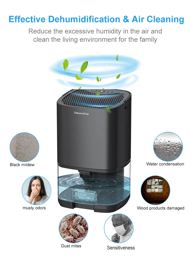 Air Dehumidifier Portable Mute Moisture Absorbers Machine Air Dryer For Home Bedroom Office Kitchen Deodorizer Dryer EU/US plug