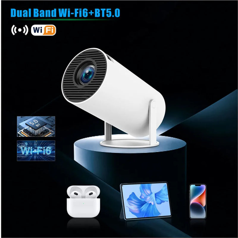 new HY300 Pro plus Projector Android 4K 1280*720P Dual Wifi Video Portable Outdoor home hd led proyector cine en casa