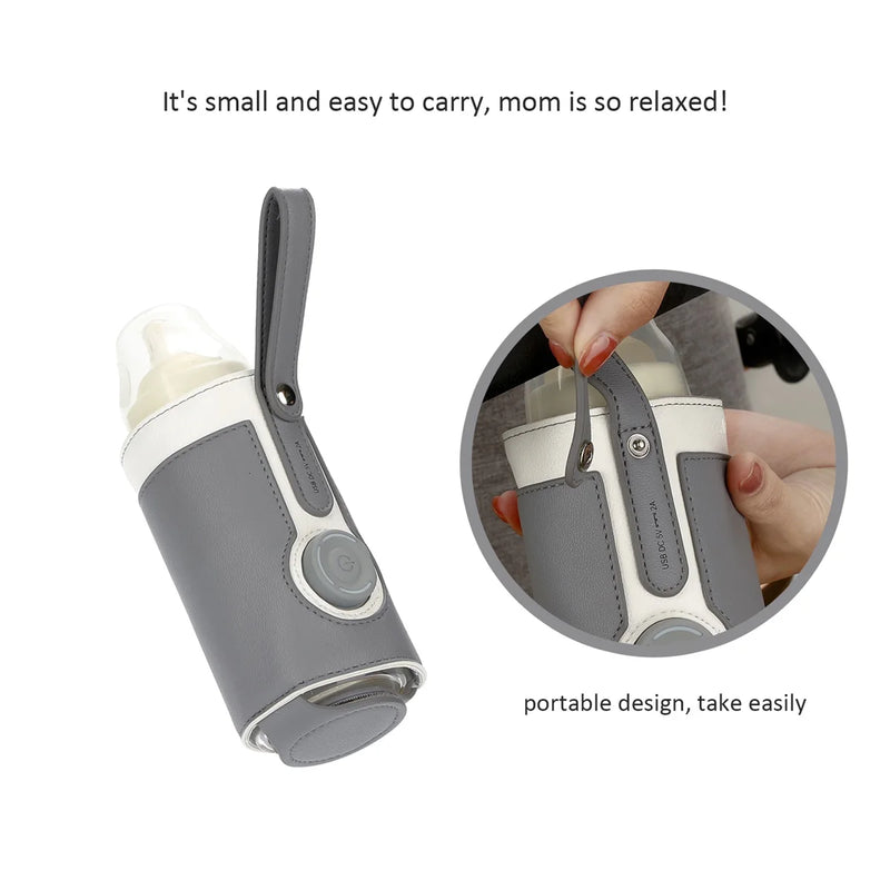 3 Temperature Adjustable Portable Baby Bottle Warmer, Portable Car Travel Bottle Warmer USB Milk Heat Keeper Baby Bottle Warmer