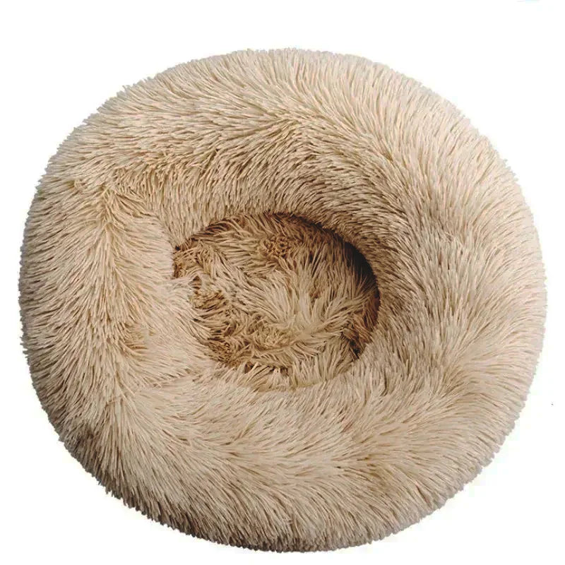 Super soft round bed for pets, wide plush house for medium dogs, 