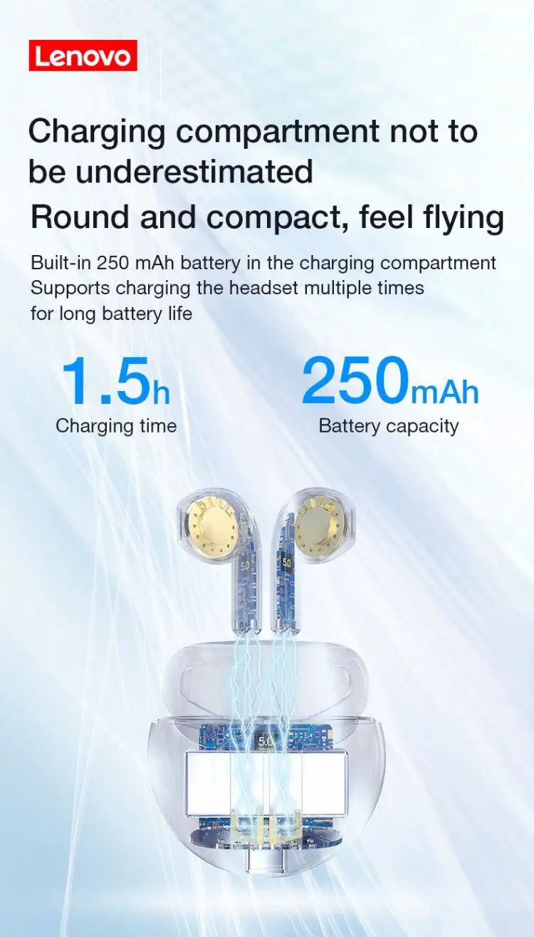 Lenovo LivePods HT38 TWS Bluetooth Earphone Mini Wireless Earbuds with Mic for iPhone Xiaomi Sport Waterproof 9D Stere Headphone