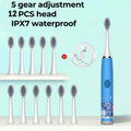 Children Electric Toothbrush Cartoon Kids With Replacement Head Ultrasonic  IPX7 Waterproof Rechargeable Sonic Toothbrush