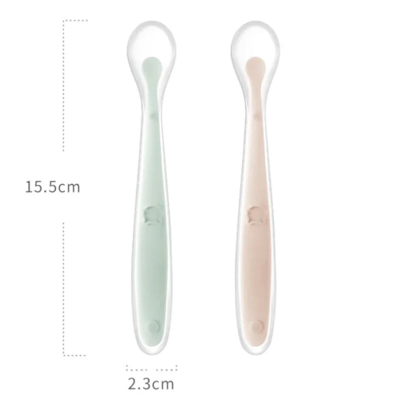 Soft Silicone Baby Spoon Toddler Complementary Food Feeding Training Spoon for Infants Soft Tip Spoon Children's Tableware