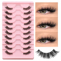 GROINNEYA Half Lashes Half Lashes Soft Natural Clear Band Lashes Natural Look Faux Mink Wispy Mink Eyelashes Extension Makeup