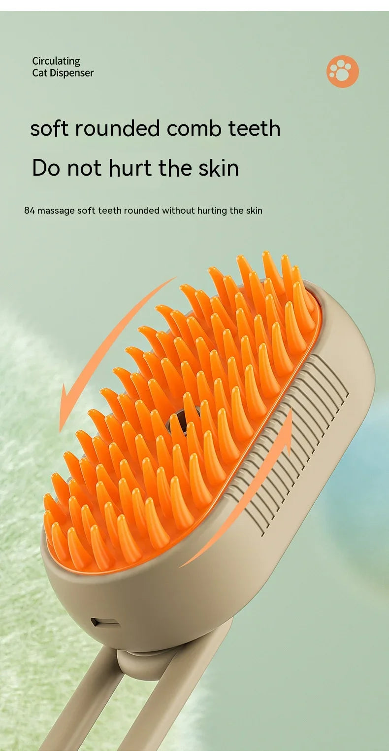 3 in 1 Pet Electric Steam Brush Cat and Dog Cleaning Spray Massage Grooming Comb Retractable Handle Pet Hair Removal BeautyBrush