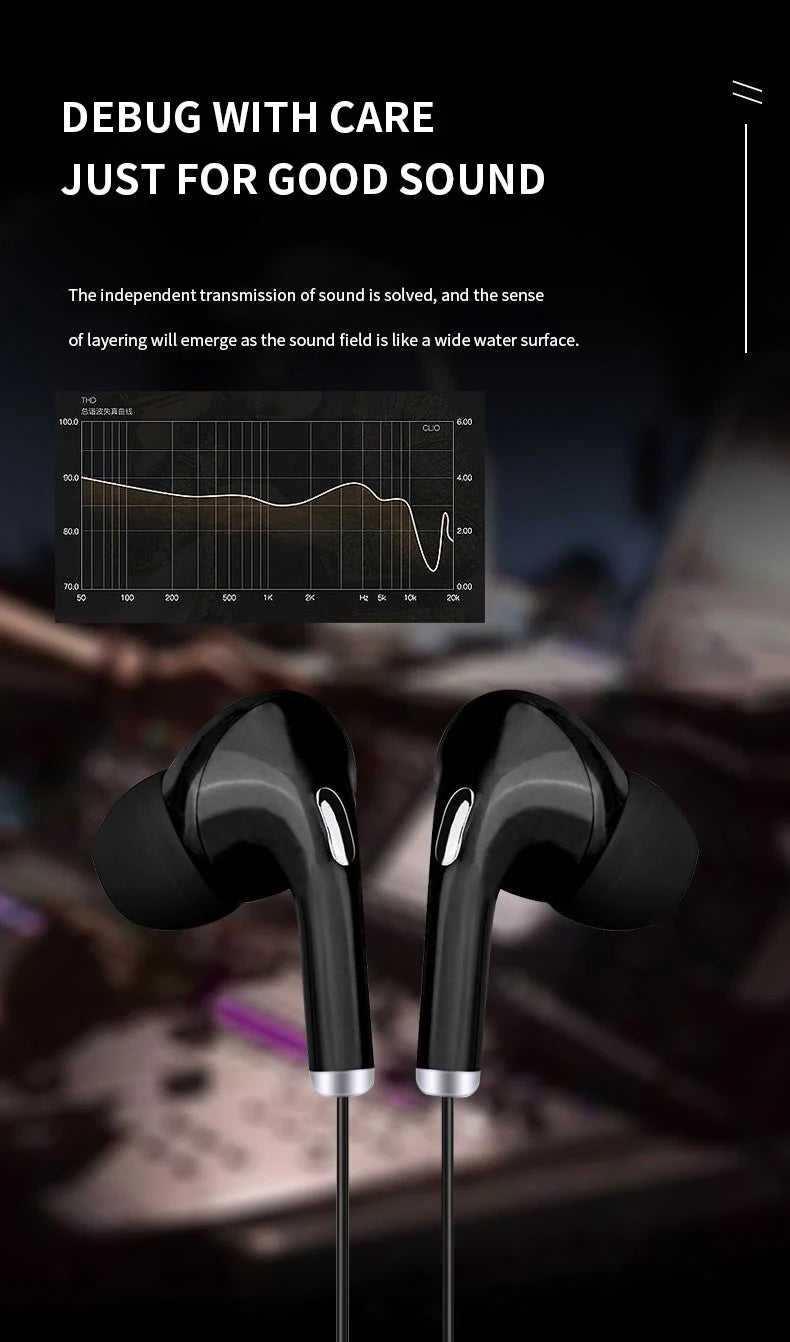 Universal Earphone 3.5mm Jack Wired Headphones With Microphone HiFi Stereo Earbuds Sports Headsets For Xiaomi Samsung Redmi POCO