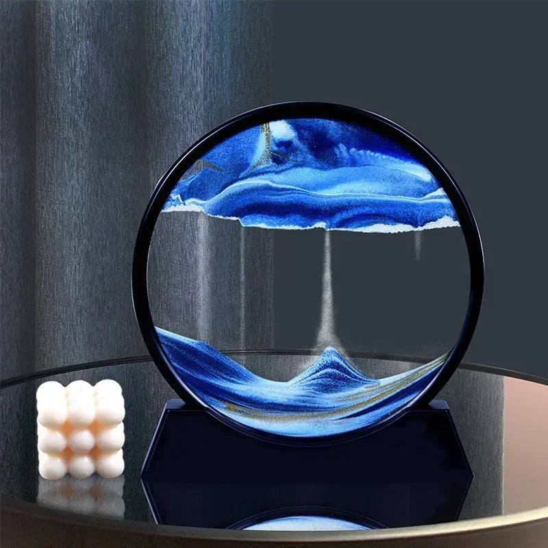 3D mobile arena art image, round crystal, black water arena landscape 