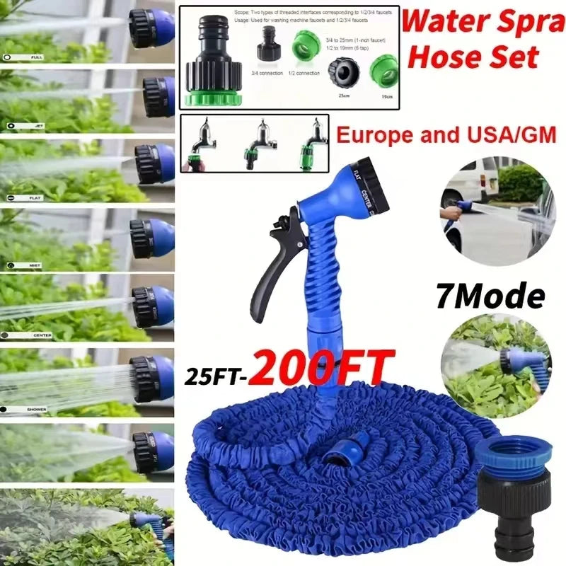 High pressure extensible magic hose for washing cars, 7 functions 