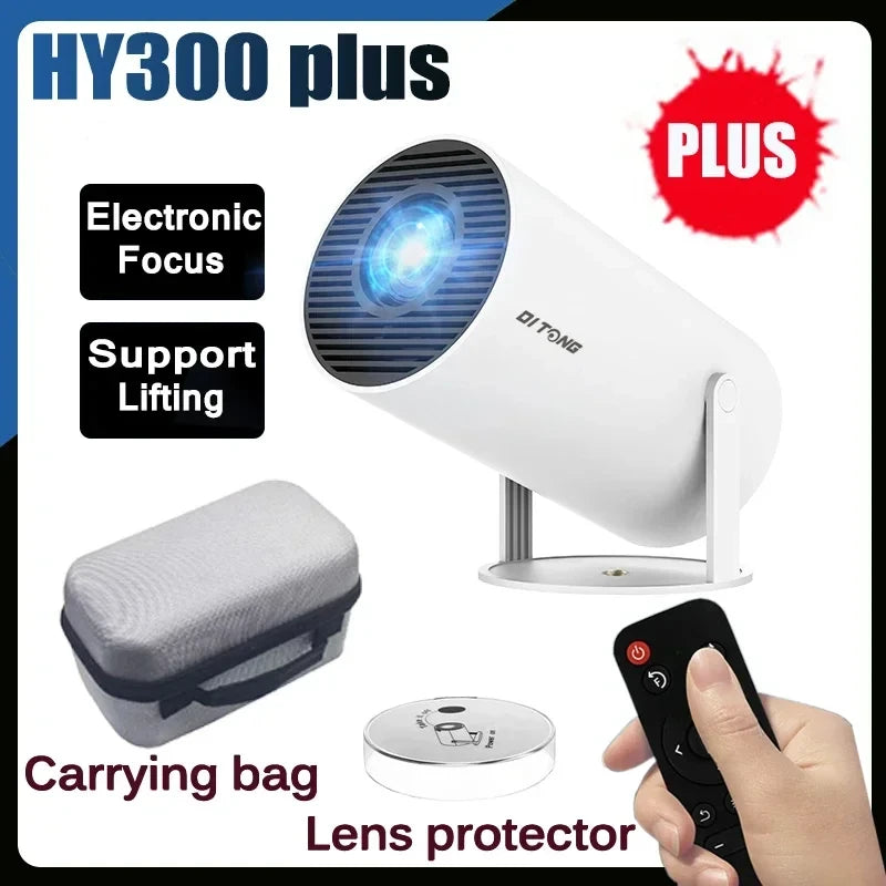 New HY300 Pro plus Projector 4k Android 1280*720P Dual Wifi  Video  Portable Outdoor home hd led proyector cine en casa pro