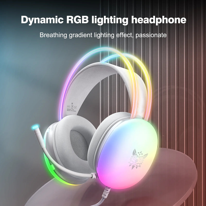 ONIKUMA Gaming Headset Esports Package New FULL RGB Light Design Headphones with Mic Headphone For PC Gamer