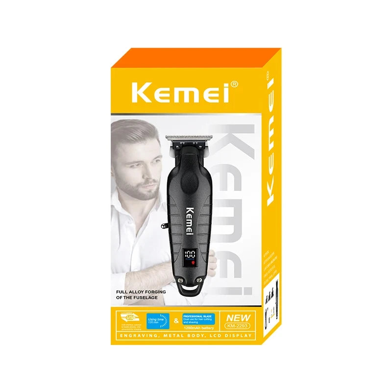 Kemei KM-2293 Salon Level Powder Metallurgical Blade Electric Scissors Hair Clipper 1200 mAh Lithium Battery Hair Trimmers