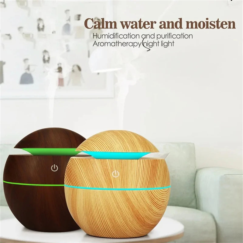 Humidifier Electric Air Aroma Diffuser Wood Ultrasonic Air Humidifier Essential Oil Aromatherapy Cool Mist Maker for Bedroom