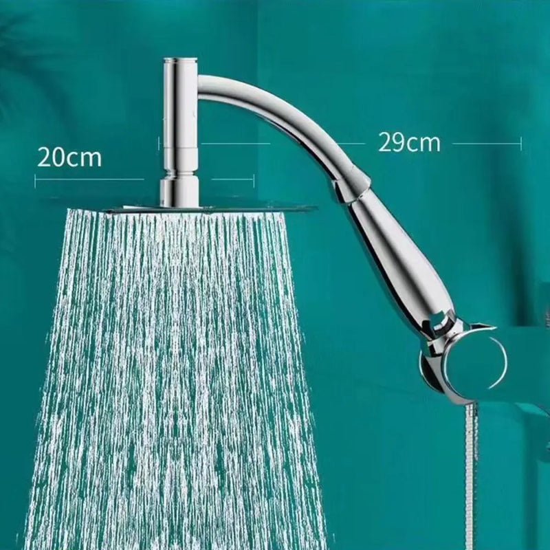 High Pressure Rainfall Shower Head Stainless Steel Square Shower Head Extender Large Curved Shower Extension