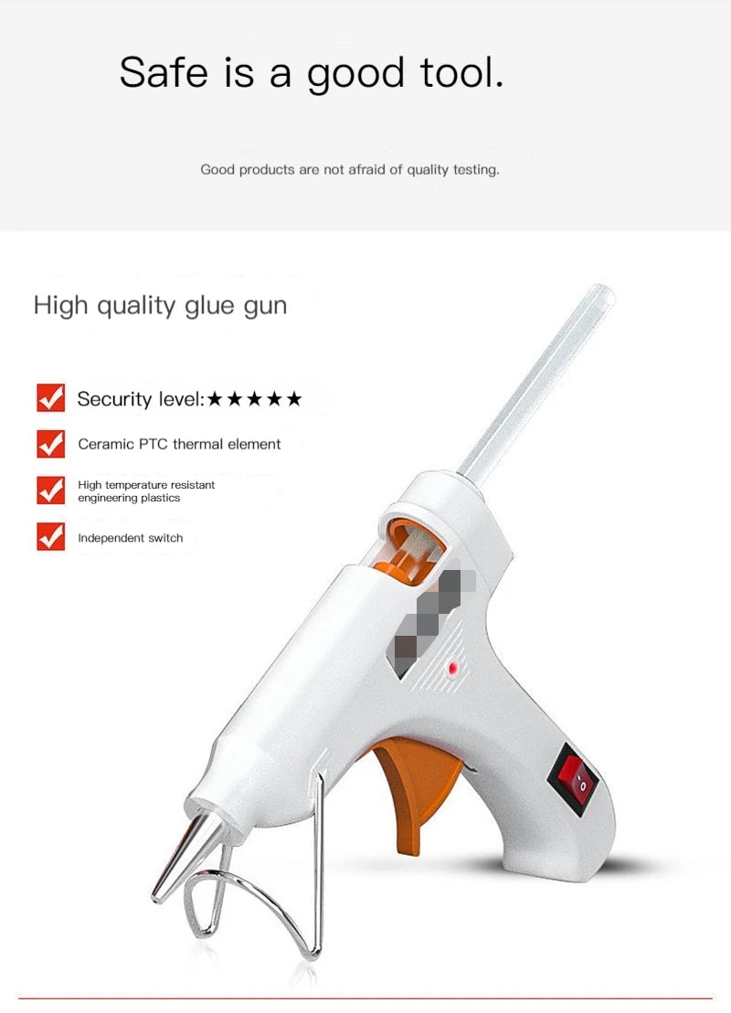 70W Hot Melt Glue Gun With 7MM Transparent Glue Stick Mini Gun Home Electric Heat Temperature Gun Repair Tool Special Stick Set