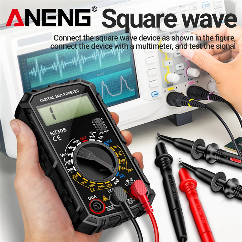 ANENG SZ308 Digital Multimeter   AC/DC Current Meter Voltage Resistance Meter Electrician LCD Backlight Ohm Square Wave Test