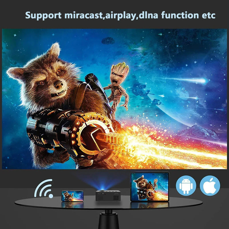 Mini Projector 1080P Mobile Video Home Cinema Wifi Smart Portable Projectors Wireless Same Screen Projector for Iphone Android