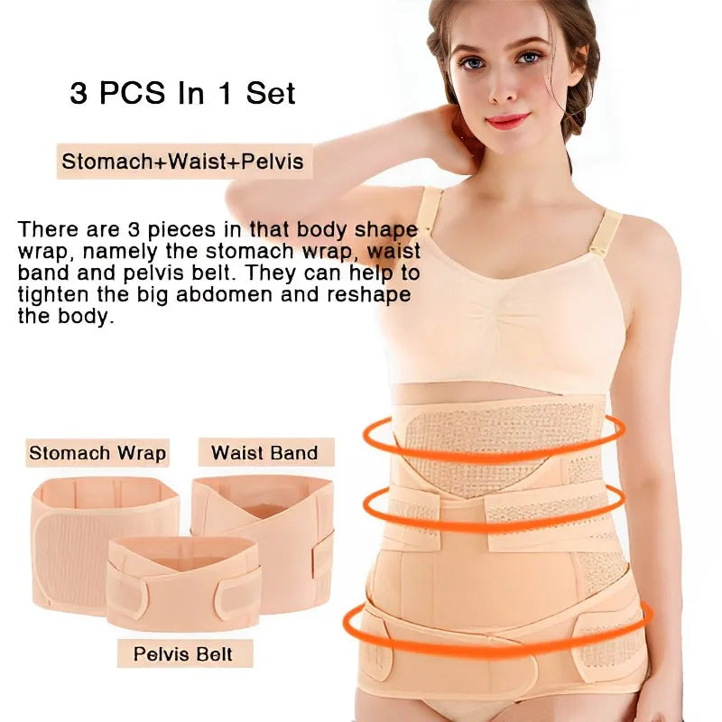 3in1 Corset Postpartum Belly Band Pregnant Women Tummy Belly Pelvis Belt Wrap Waist Trainer Recovery Bandage Strap Body Shaper