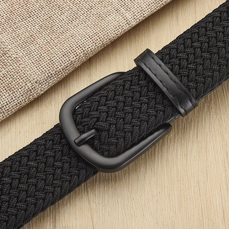 Men's Belt Casual Woven Elastic Belt Outdoor Sports Women's Belt No Need for Punching Climbing Work Belt For Men Women Fashion