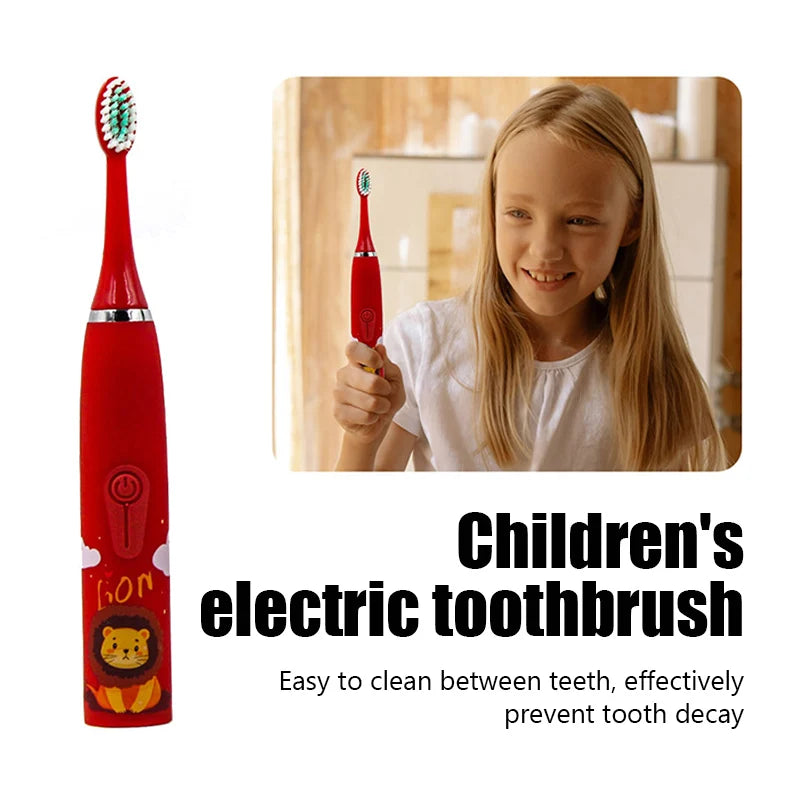 Children Sonic Electric Toothbrush Cartoon Kids With Replace The Toothbrush Head Ultrasonic Electric Toothbrush Sonic Brush Head