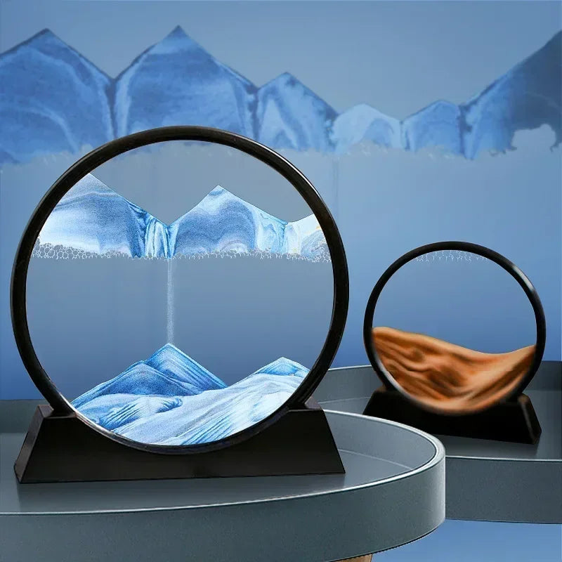 3D mobile arena art image, round crystal, black water arena landscape 