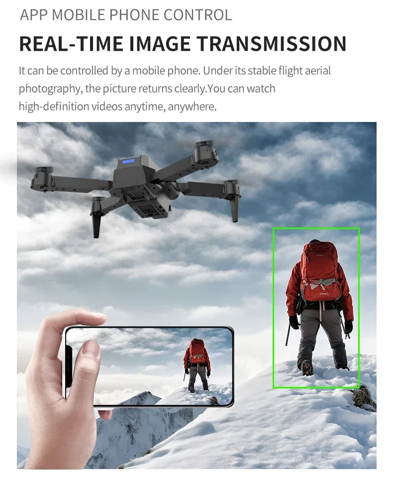 E99Pro-Dron 4K with HD camera, foldable helicopter with 2024 P wide angle, 