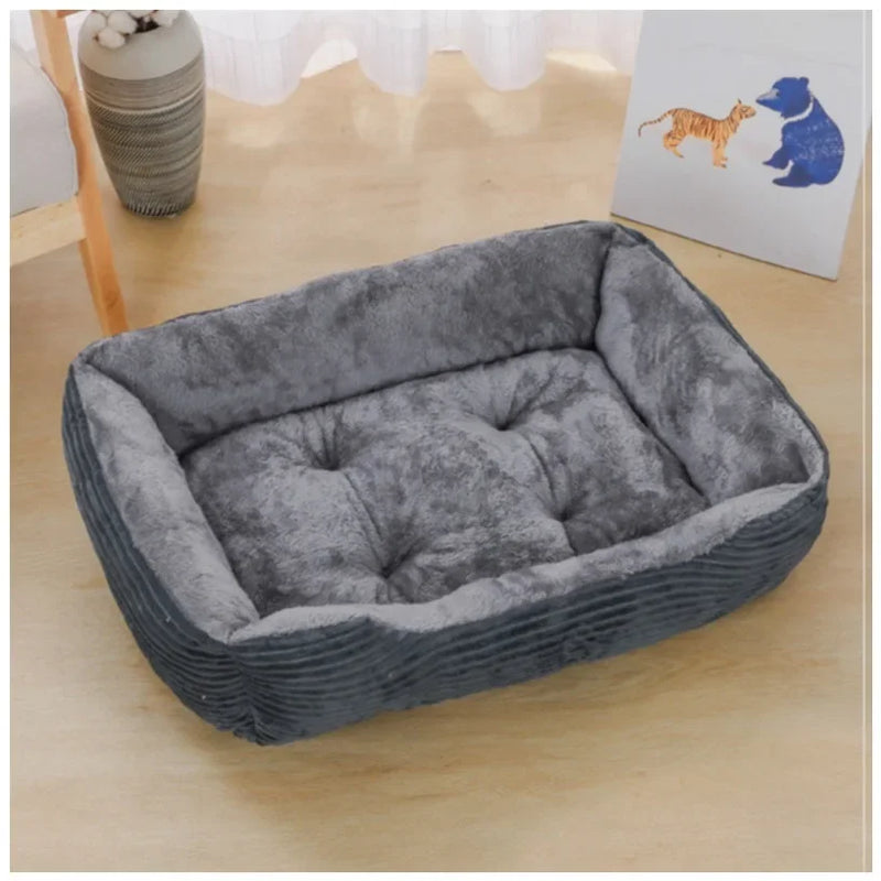 Bed for Dog Cat Pet Square Plush Kennel Medium Small Dog Sofa Bed Cushion Pet Calming Dog Bed House Pet Supplies Accessories