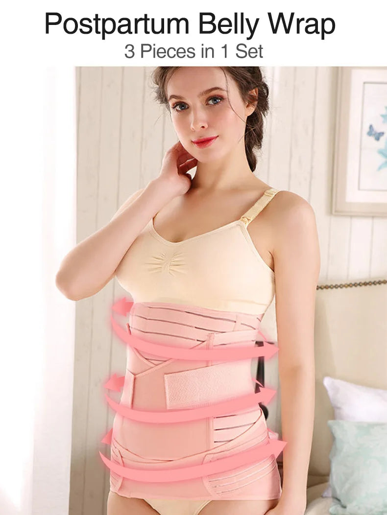 3in1 Corset Postpartum Belly Band Pregnant Women Tummy Belly Pelvis Belt Wrap Waist Trainer Recovery Bandage Strap Body Shaper