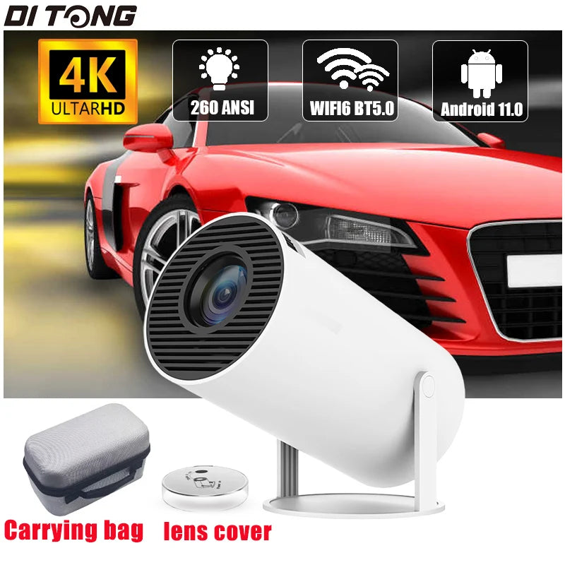 new HY300 Pro plus Projector Android 4K 1280*720P Dual Wifi Video Portable Outdoor home hd led proyector cine en casa