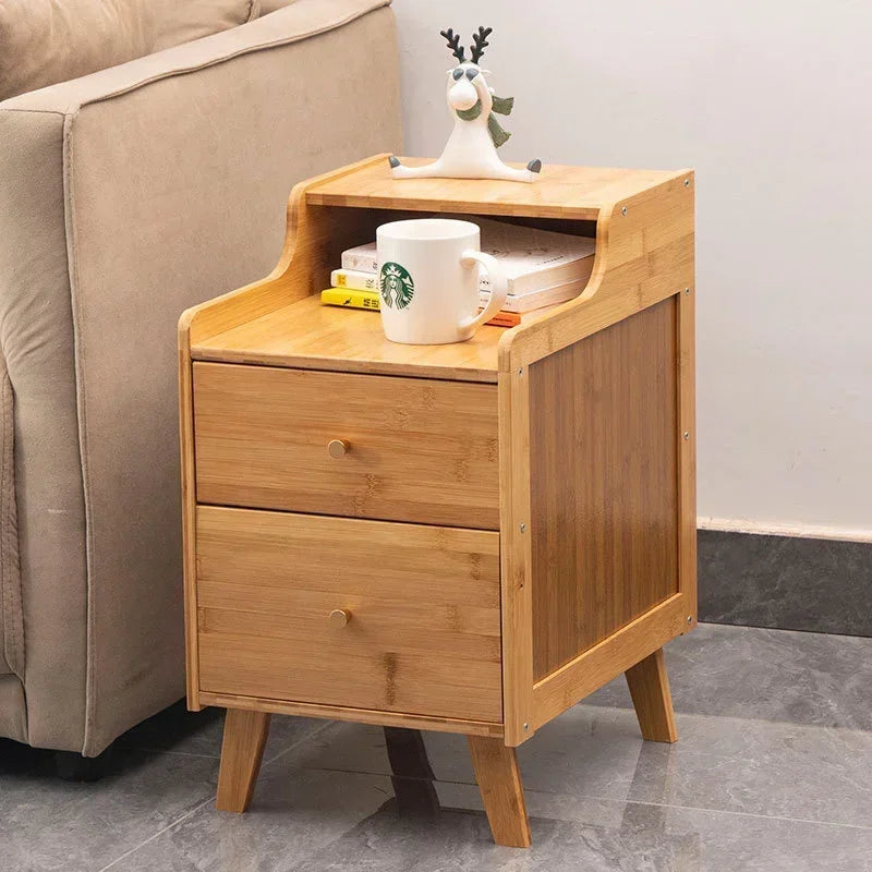 Bamboo night table, tea table, creat side storage cabinet 