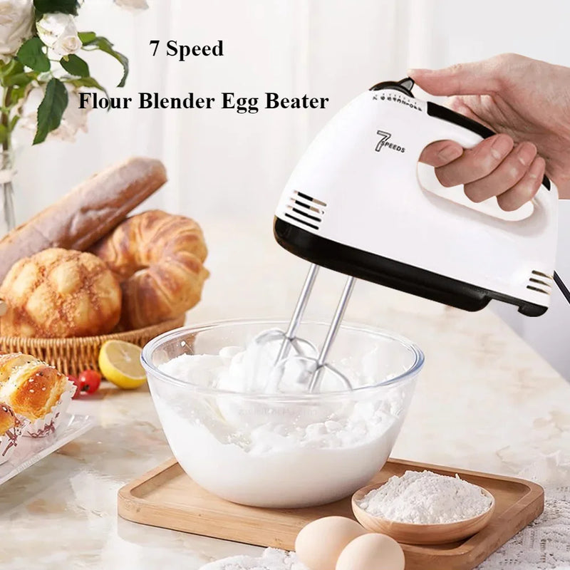 Multi functional electric mixer automatic handheld food mixer egg cream cake dough mixer convenient 7-speed egg beater mixing