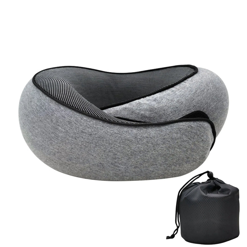 Almohadas de viaje personalizables con espuma viscoelástica en forma de U, estilo caracol, portátiles, ajustables, suaves, para dormir al mediodía