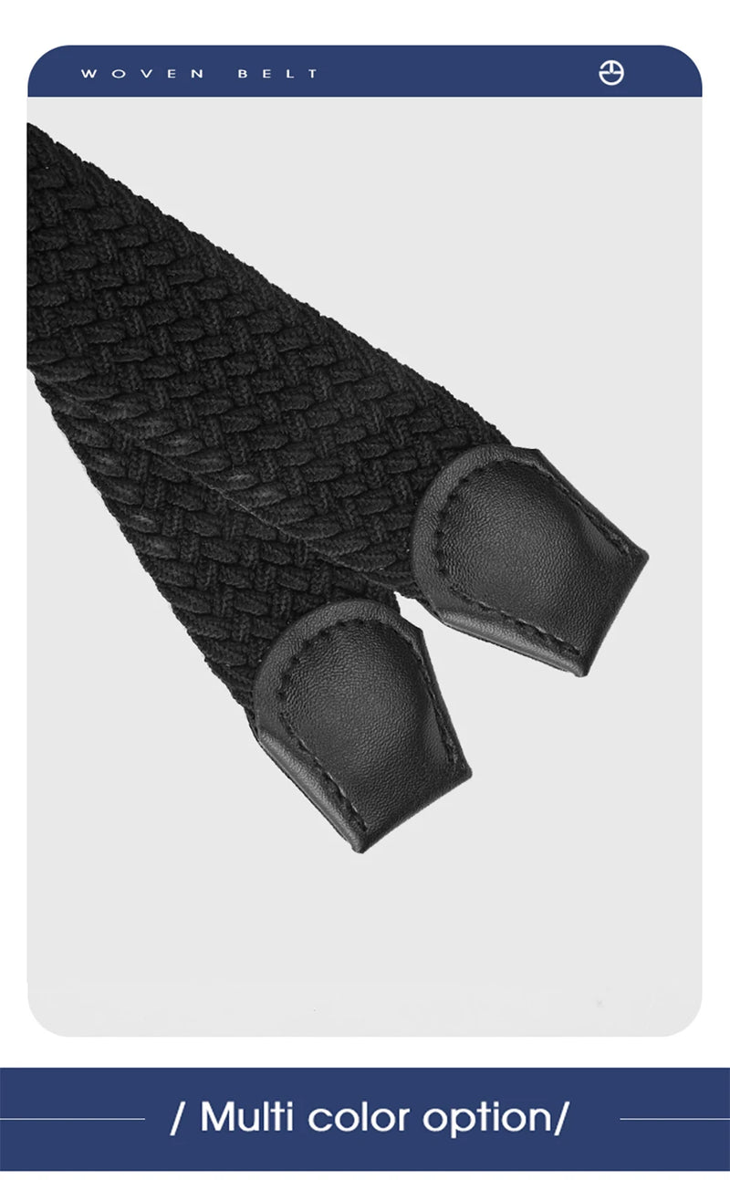 Men's Belt Casual Woven Elastic Belt Outdoor Sports Women's Belt No Need for Punching Climbing Work Belt For Men Women Fashion