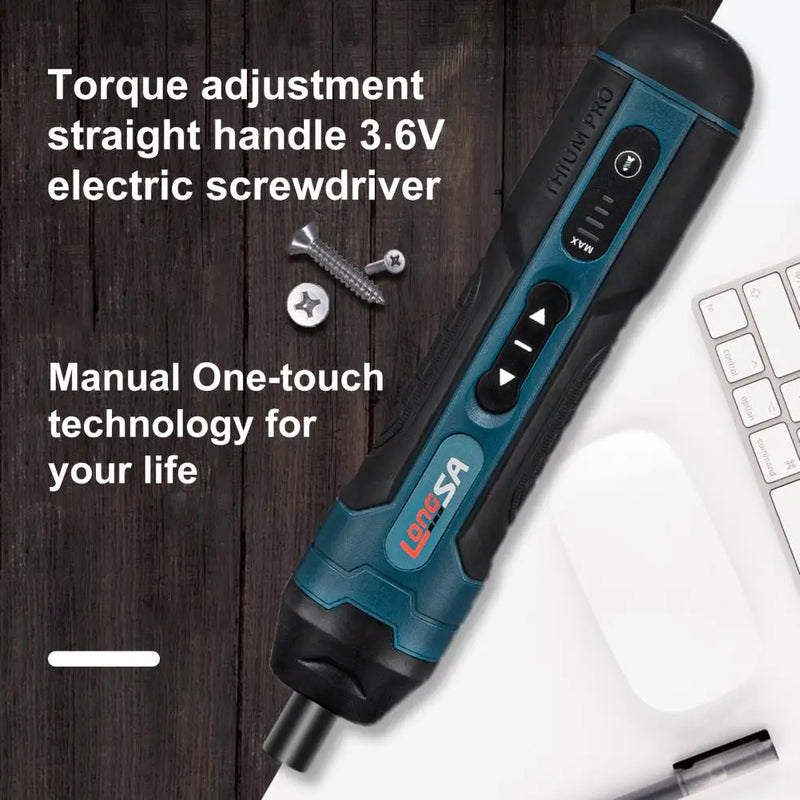 1 Set Screwdriver Kit USB Charging Precision Compact 3.6V Rechargeable Electric Screwdriver Kit LED Powerful Screwdriver