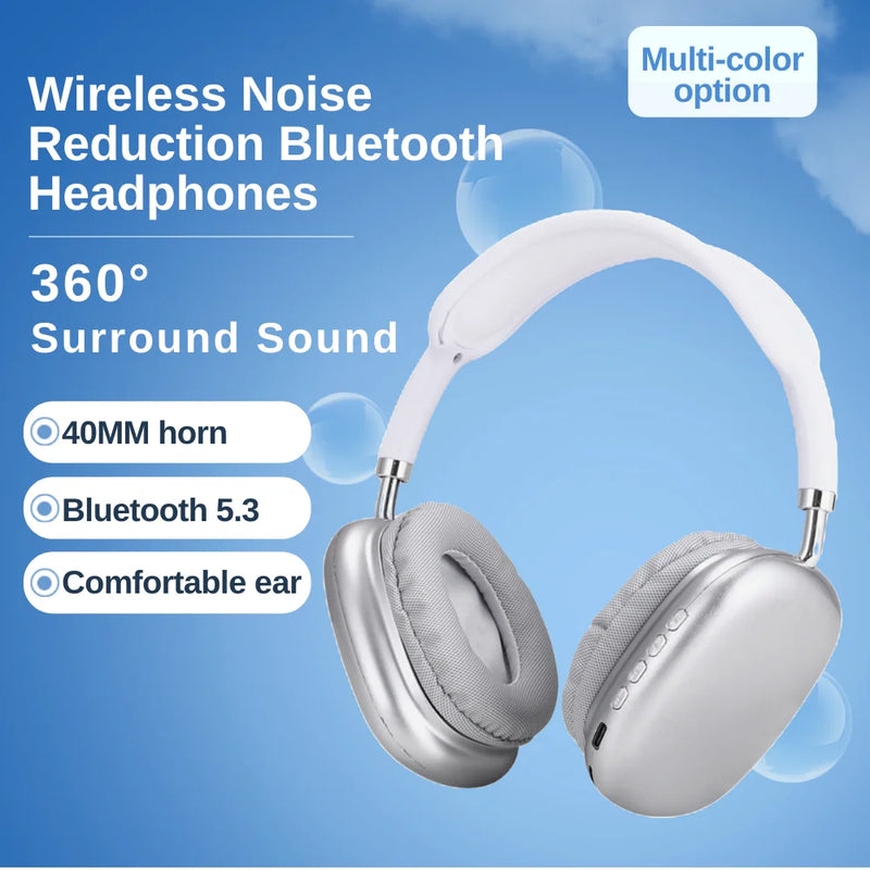 Wireless headphones with Bluetooth, smart headphones with noise reduction 