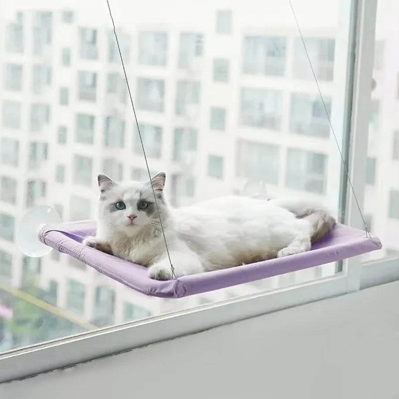 Ultra-Soft Cat Window Hammock Bed - Cozy Cloud-Like Perch for Feline Naptime - Securely Mounted, Perfect Space-Saving