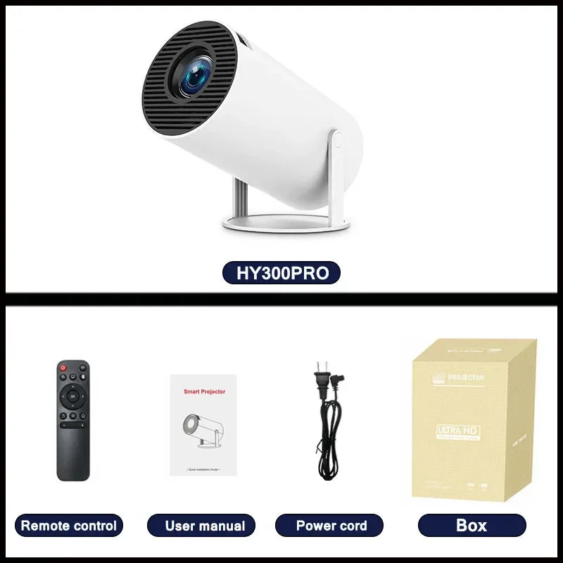 new HY300 Pro plus Projector Android 4K 1280*720P Dual Wifi  Video  Portable Outdoor home hd led proyector cine en casa