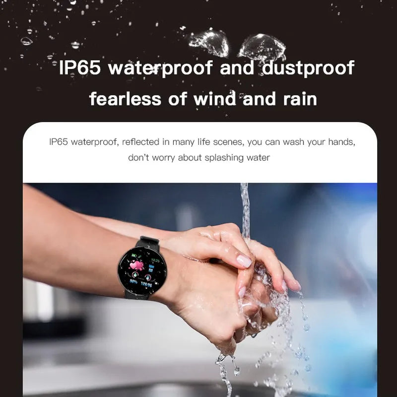 Reloj inteligente D18 para hombre y mujer, pulsera Digital resistente al agua co