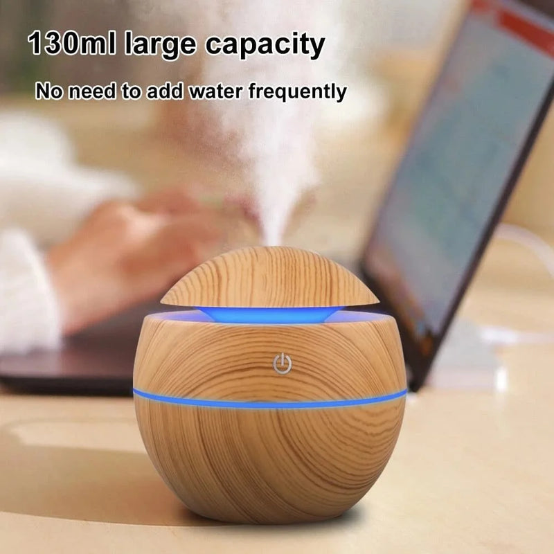 Humidifier Electric Air Aroma Diffuser Wood Ultrasonic Air Humidifier Essential Oil Aromatherapy Cool Mist Maker for Bedroom