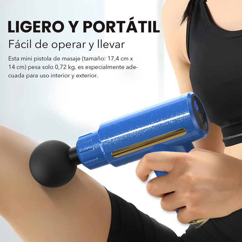 Sejoy Portable Fascia Gun Tissue Massager Mini Lightweight Body Massage with LED Touch Screen 4 Replaceable Massage Heads