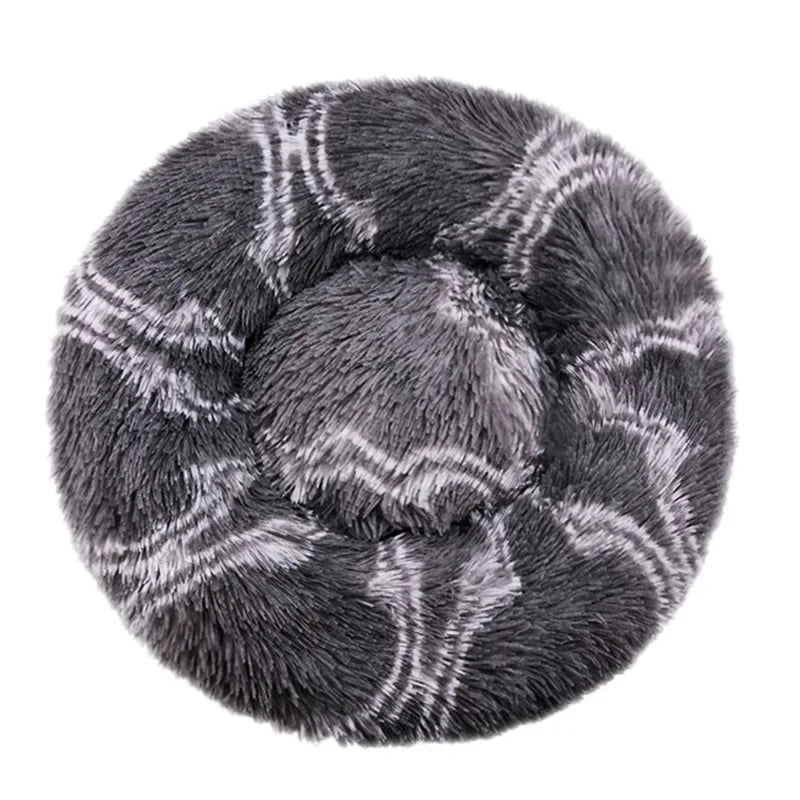 Super soft round bed for pets, wide plush house for medium dogs, 