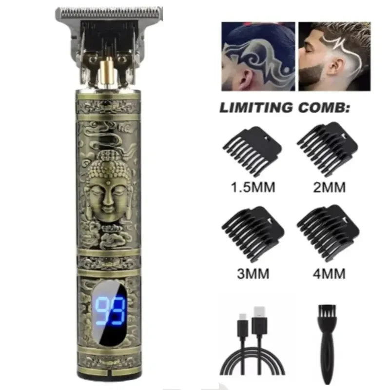 T9 LCD electric hair clipper, oil grooming head, hair cutting machine 