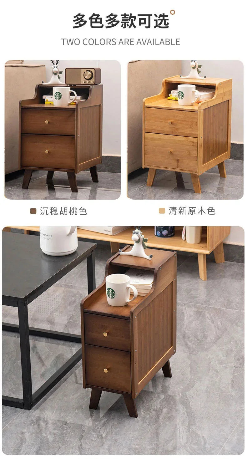 Bamboo night table, tea table, creat side storage cabinet 